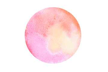 Abstract colorful circle hand draw water color background.