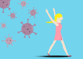 Woman runs because Covid-19 that make her scared