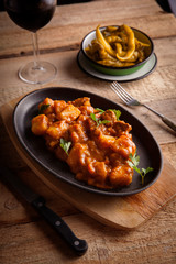 pork goulash with potato and hot pepper