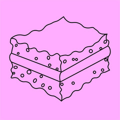 Flat transparent food icon. Cafe and restaurant food. Sugary sweet dessert and treat. Selebration and party snacks. Minimalistic line art.