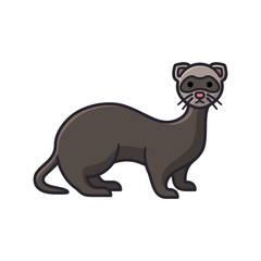 Ferret cartoon isolated vector illustration
