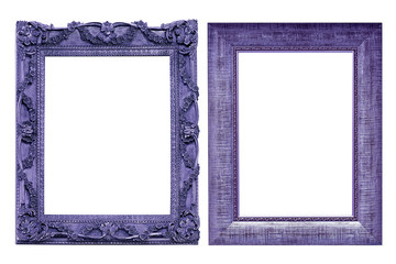 collection Purple vintage picture frame isolated