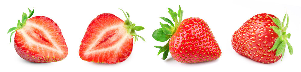 Strawberry with clipping path isolated