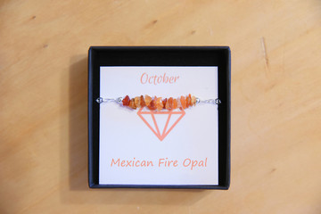 Mexican Fire Opal on Bracelet