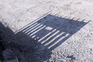 Fototapeta premium Baustellen Schild Schatten
