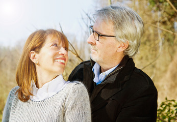 Happy senior couple in love. Park outdoors