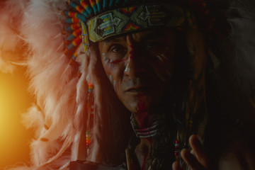 native Americans.portrait of Americans Indian man.