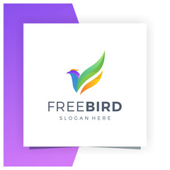 Free Bird or letter F Logo Design Inspiration Vector Stock - Premium Vector
