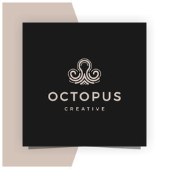 Octopus Line Logo Design Inspiration Vector Stock - Premium Vector