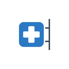 Fototapeta premium Hospital Signboard related vector glyph icon.