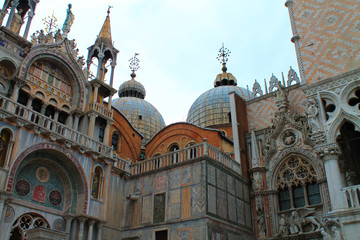 Fototapeta na wymiar Exterior of Saint Mark's Basilica, Venice, Italy