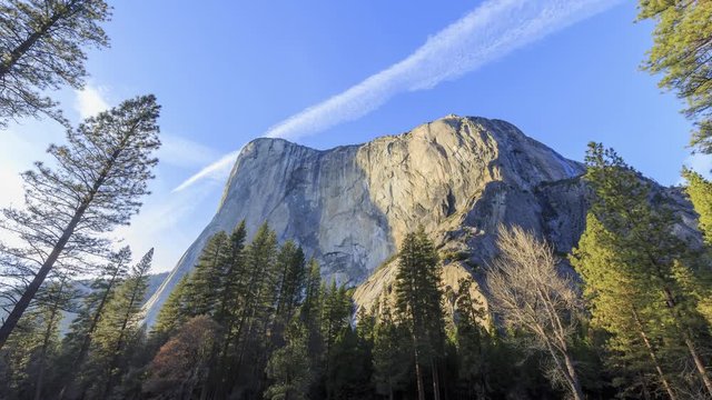 Afternoon time lapse of the famous horsetail fall, Yosemite National Park