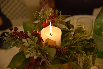 Decoration of Plants on the table With Candles