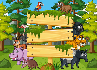 Board template with nature theme background