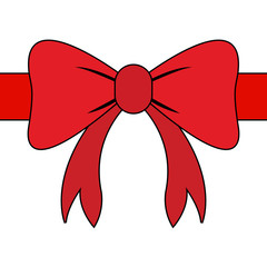  Red bow for celebration christmas and birthday, flat design isolated on white background,bow  for business and design. Design elements