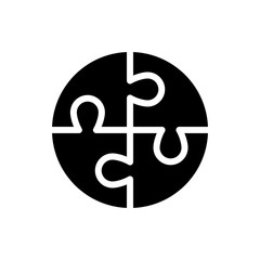 Jigsaw Vector Colour With Glyph Icon Illustration