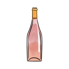 watercolor vector alkohol bottle illustration