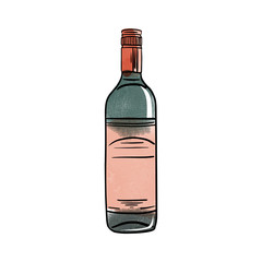 watercolor vector alkohol bottle illustration