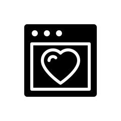 Heart Vector Colour With Glyph Icon Illustration