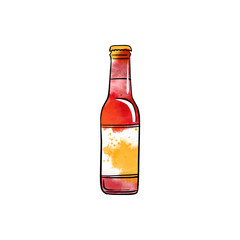 watercolor vector alkohol bottle illustration