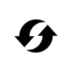 Synchronization Vector Colour With Glyph Icon Illustration