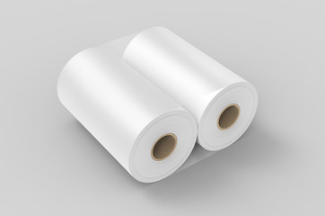 Blank Soft Toilet Paper Roll For Branding, 3d render illustration.