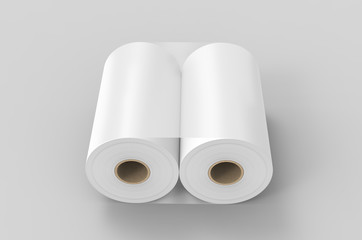 Blank Soft Toilet Paper Roll For Branding, 3d render illustration.