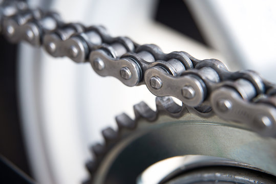 Transmission chain of a motorcycle