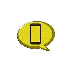 Smartphone speech bubble icon isolated on white background