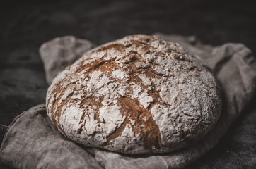 Homemade rustic bread, slow life