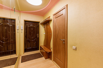 Russia, Moscow- November 20, 2019: interior room apartment modern bright cozy atmosphere. general cleaning, home decoration, preparation of house for sale