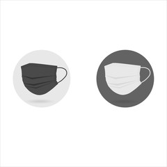 Mask isolated on a transparent background. Vector mockup respiratory safety element. virus, dust or air pollution face protection.