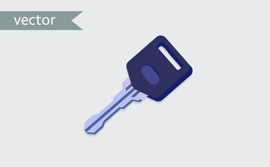 car key, isolated icon on white background, auto service, repair, car detail