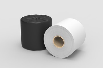 Blank Soft Toilet Paper Roll For Branding, 3d render illustration.