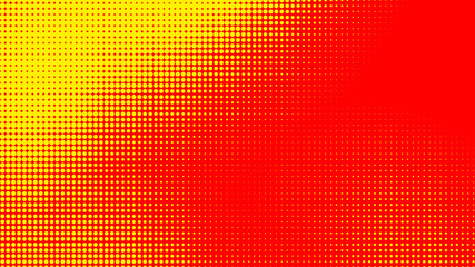 Dots halftone orange yellow color pattern gradient texture with technology digital background. Dots pop art comics with summer background.