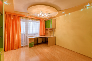 Russia, Moscow- November 20, 2019: interior room apartment modern bright cozy atmosphere. general cleaning, home decoration, preparation of house for sale