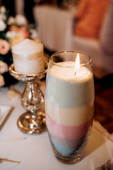 bulk candle - a vase with layered colored sand