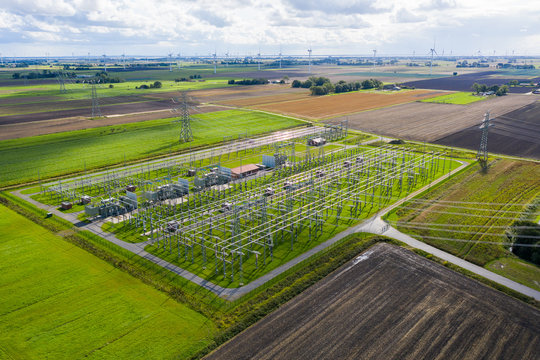 Umspannwerk aus der Luft, Deutschland