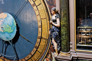 The 24-hour dial on the astronomical clock inside the Cathédrale Notre-Dame in Strasbourg, France