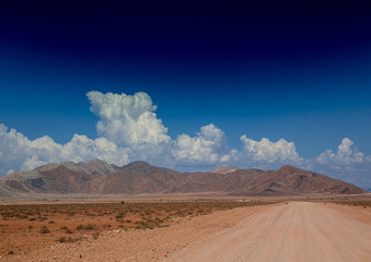 Dust road at the namib desert in Namibia