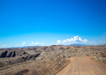 Dust road at the namib desert in Namibia