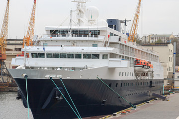 cruise ship stands at the pier in port
