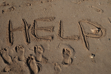 Help writing and footprints in the sand