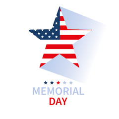 star with american flag, memorial day