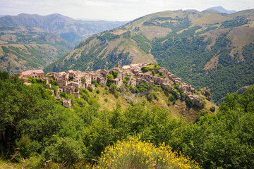 The ruins of the ghost town of Romagnano al Monte, Salerno, Campania, Italy