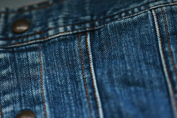 Jeans denim texture close up , focus only one point , soft blured background wallpaper