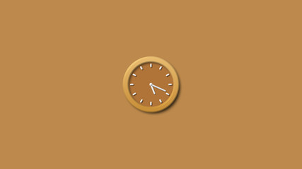 Yellow clock icon,3d wall clock,3d analog wall clock icon