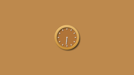 Yellow clock icon,3d wall clock,3d analog wall clock icon