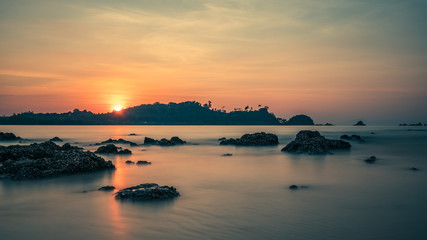 Naklejka premium Tropical Stone Sea At Dawn