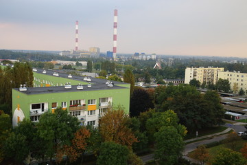  A power station generating electricity for the city